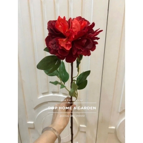 Cành Hoa Lụa Mẫu Đơn Đỏ (0101)