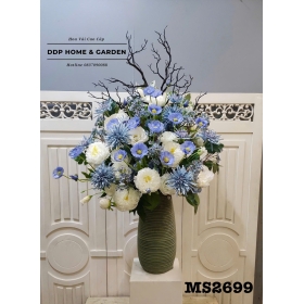 Chậu hoa mẫu đơn trắng xanh (2699)
