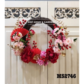 Vòng hoa mẫu đơn treo cửa (2746)