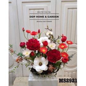Dĩa hoa mẫu đơn đỏ (2921)