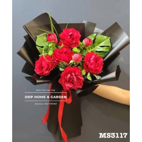 Bó hoa mẫu đơn lụa (3117)