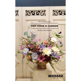 Chậu hoa lụa bách hợp (3882)