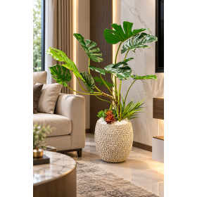 Cây Monstera Giả Cao Cấp Trang Trí Phòng Khách 