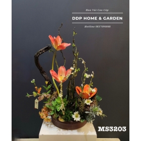 Dĩa hoa tulip cam (3203)