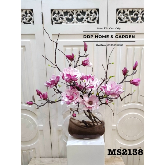 Bình hoa mộc lan lụa(2138)