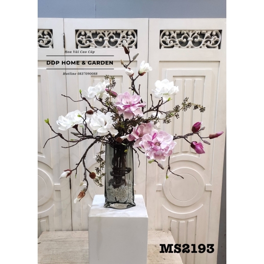 Bình hoa mộc lan trắng hồng (2193)
