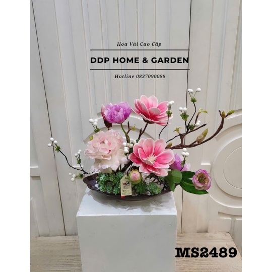 Hoa lụa cao cấp (dĩa mộc lan 2489)