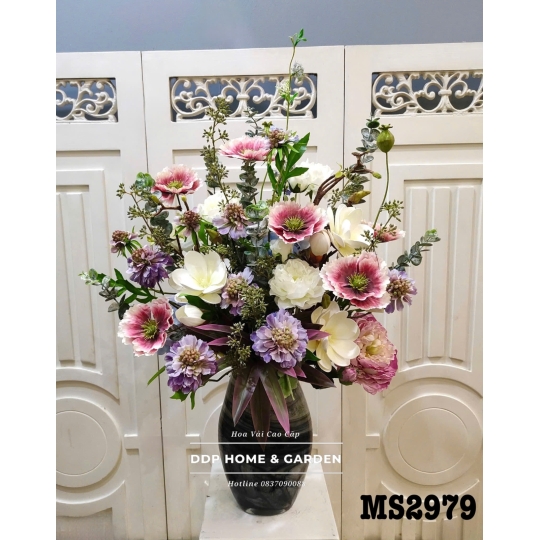 Chậu hoa lụa bách hợp (2979)