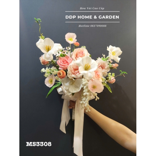 Bó hoa cưới tone hồng (3308)