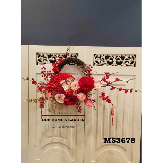 Vòng hoa treo cửa Tết (3678)