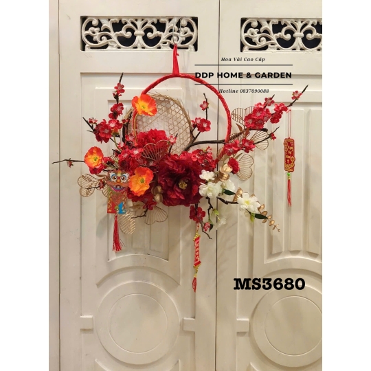 Vòng hoa treo cửa Tết (3680)