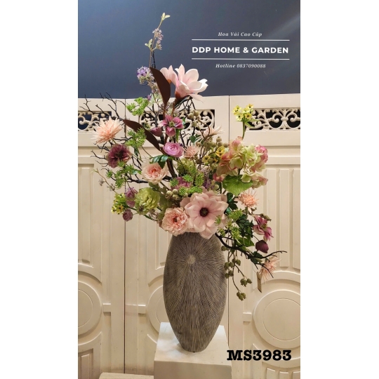 Chậu hoa mẫu đơn hồng (3983)