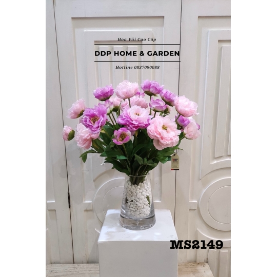 Bình hoa mẫu đơn lụa (2149)