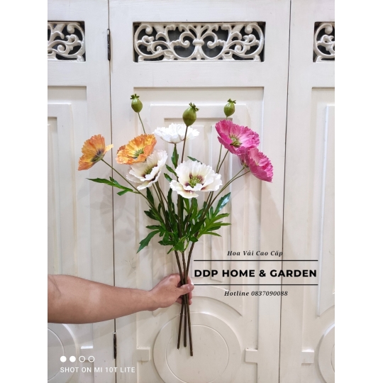 Hoa poppy lụa (hoa lụa cao cấp)
