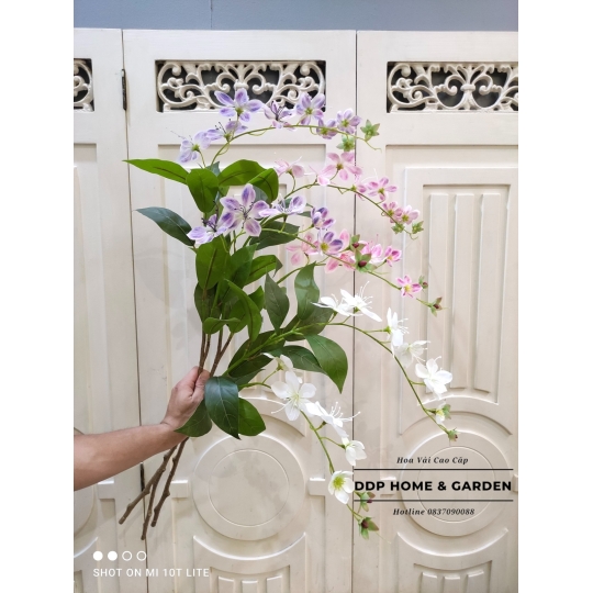 Cành hoa tử đằng (hoa lụa cao cấp)