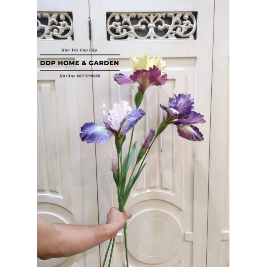 Cành hoa diên vỹ Iris (hoa lụa cao cấp)